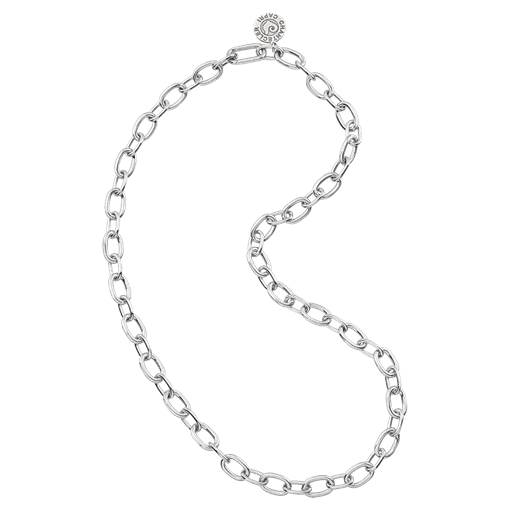 Collana In Argento Sterling 925 Con Maglia Ovale Belcher - Lunghezza 50 Cm - Catena Portaciondoli Per Uomo E Donna