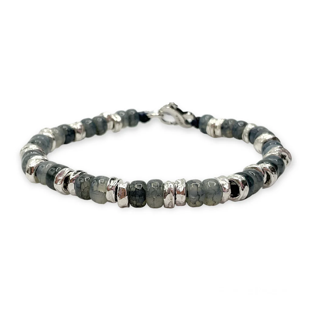 Spadarella bracciale con sfere in argento 925 e pietre naturali Spadarella bracciale con sfere in argento 925 e pietre naturali