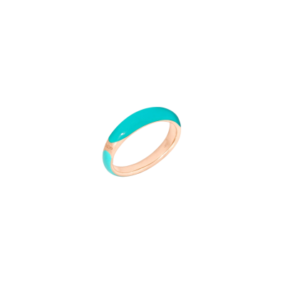 Anello Dodo Rondelle Smalto Bi-color Turchese