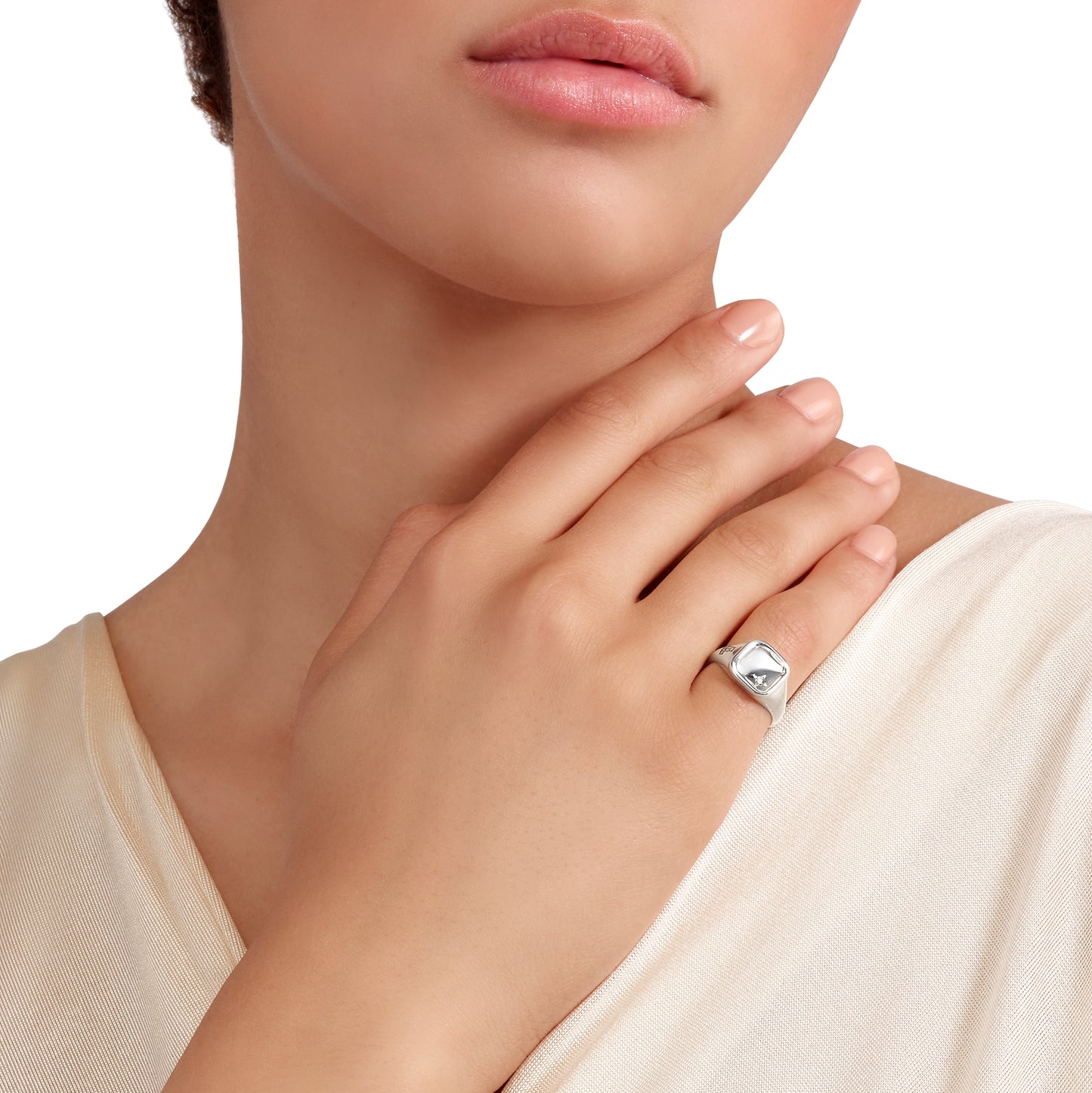 Anello Dodo Sigillo Argento e Diamante Bianco