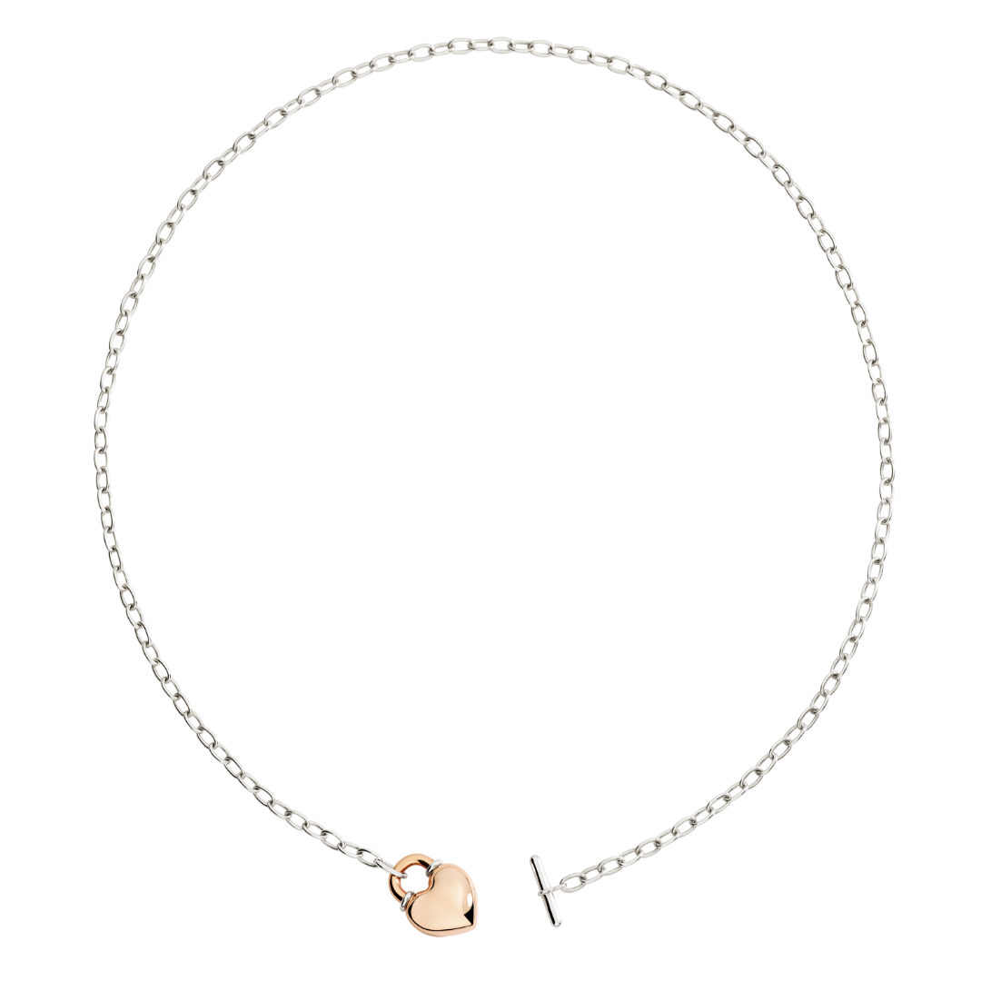 Collana Dodo Cuore Bold Oro Rosa e Argento