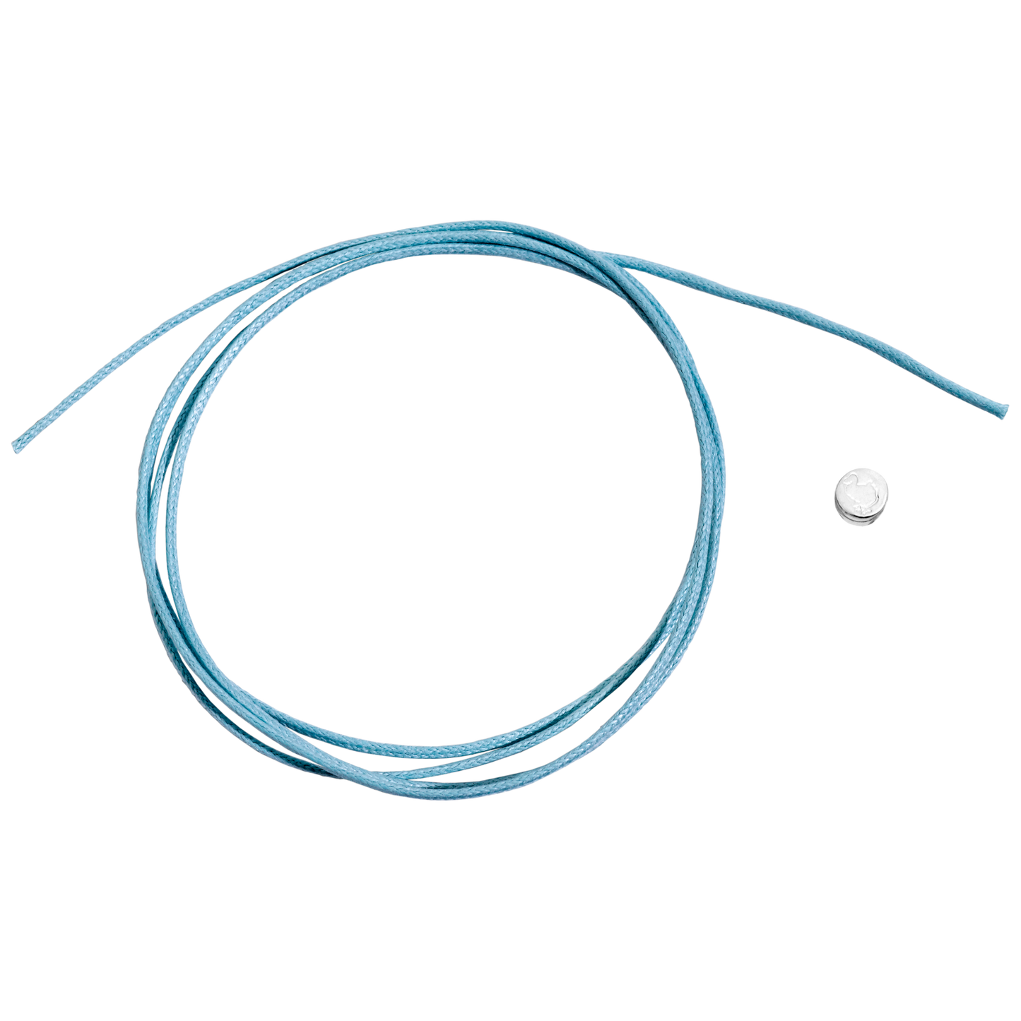 Cordino Sottile Azzurro con Sigillo Argento