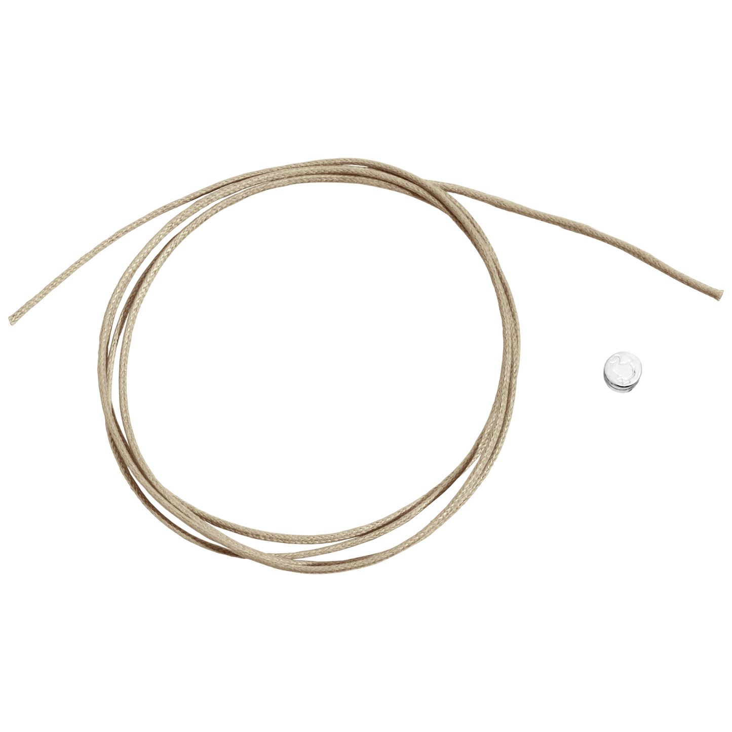 Cordino Sottile Sabbia con Sigillo Argento