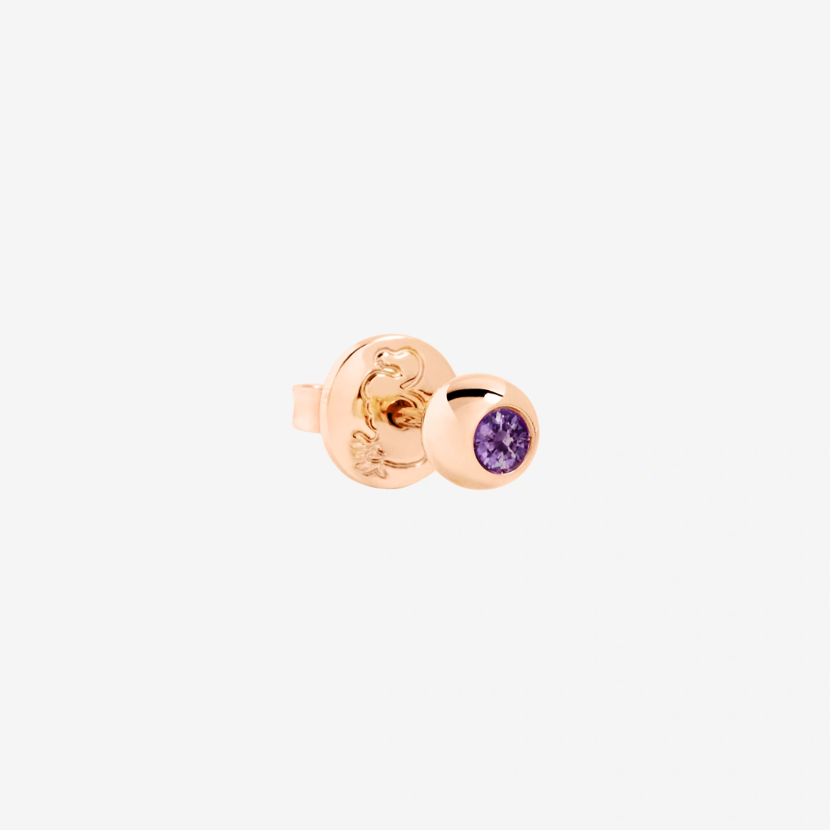 Dodo Orecchino Stud Bollicine Oro Rosa e Ametista