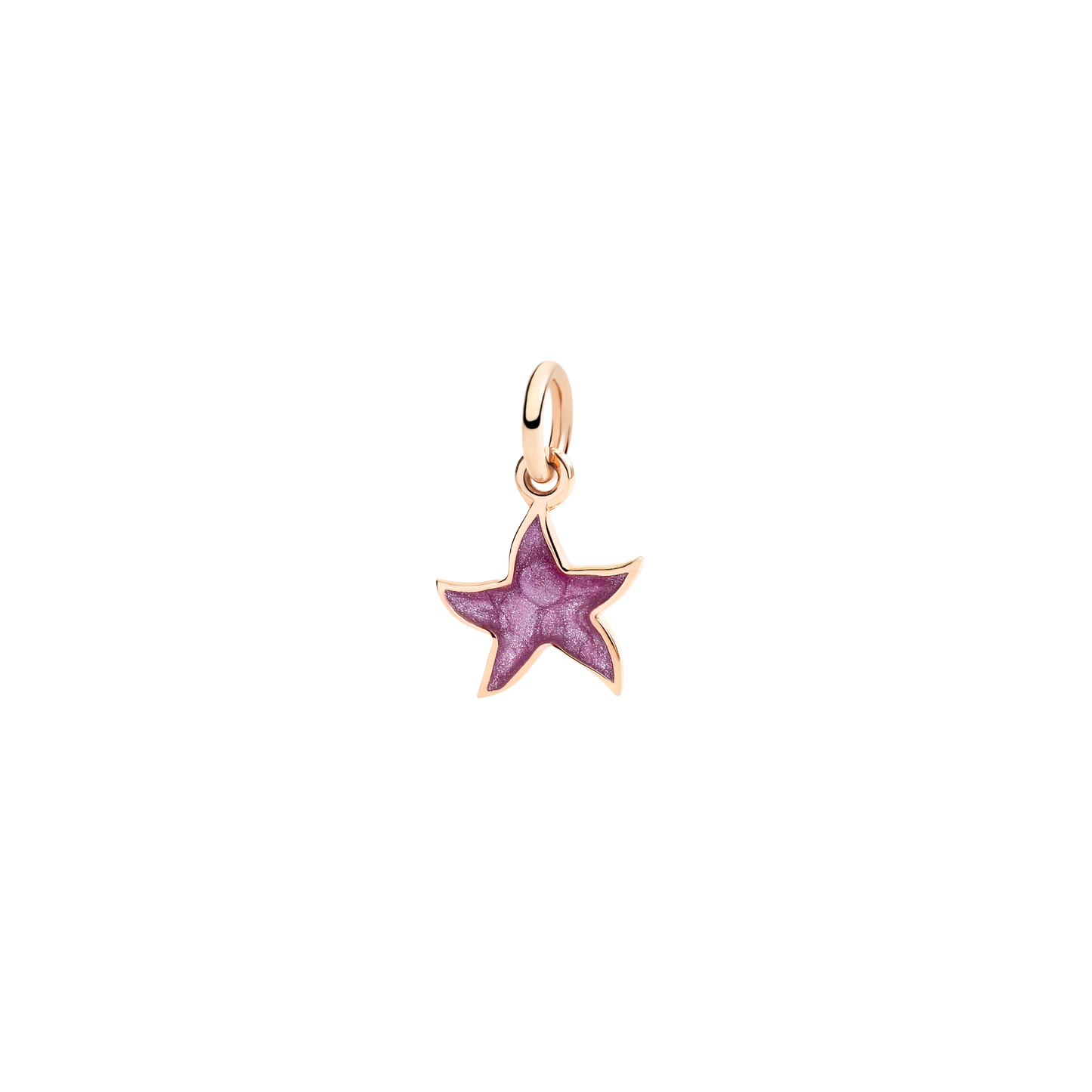 Ciondolo Dodo Stella Oro Rosa Smalto Viola Perlato