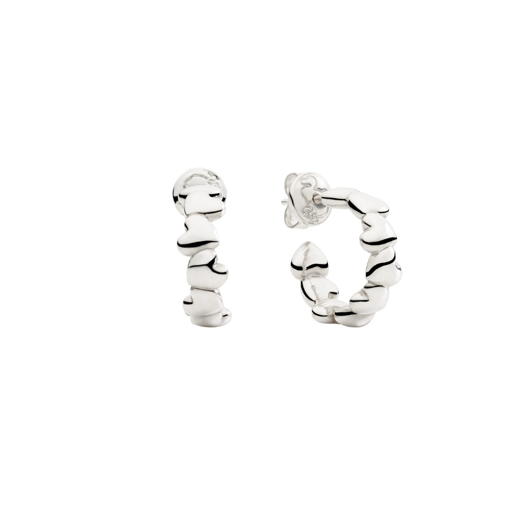 Dodo Orecchini Hoop Mini Cuori Argento