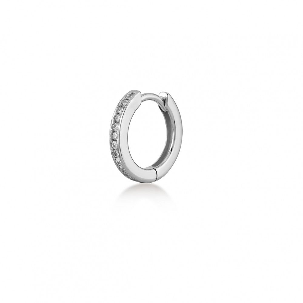 Orecchini Kurshuni Cerchi medi rosé 14mm zirconi bianchi