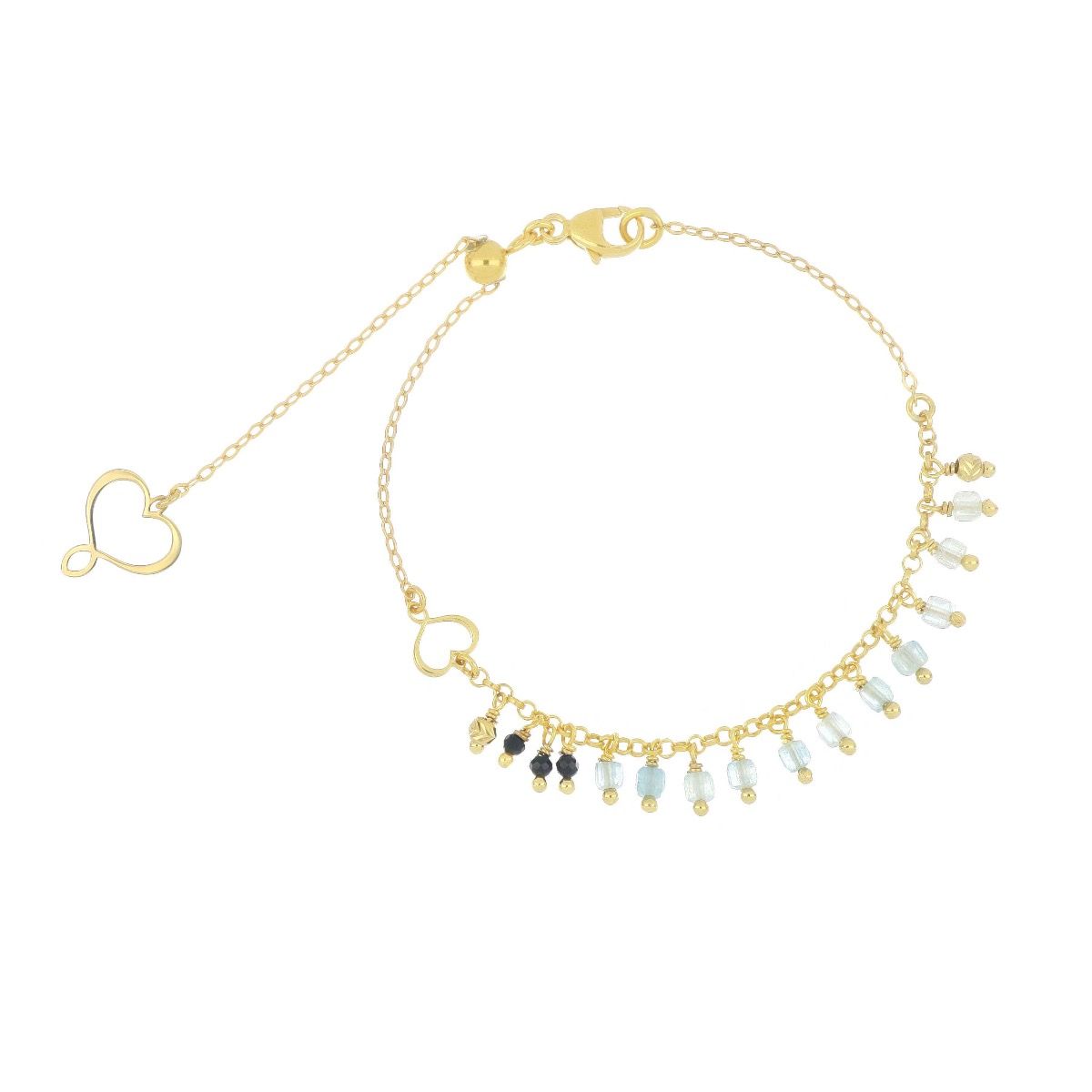 Maman et Sophie Bracciale Frange Acqua Marina e Spinelli