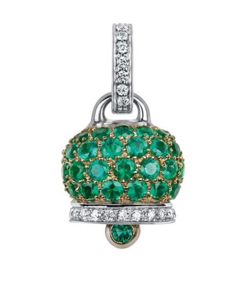 Chantecler Ciondolo Campanella Pavé di Smeraldi