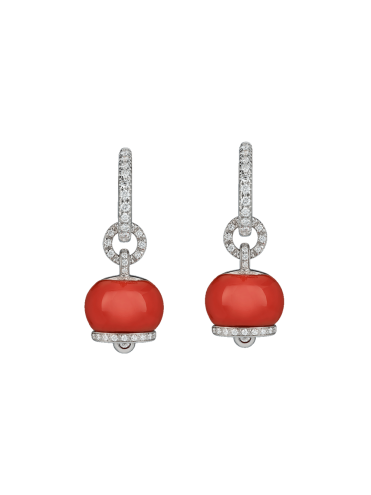 Chantecler Orecchini Campanella Piccoli in Corallo e Diamanti