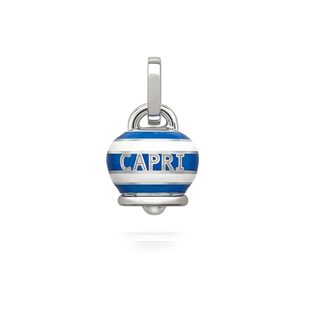 Chantecler Ciondolo Campanella media DOLCE VITA Capriness in argento e smalto bianco e blu
