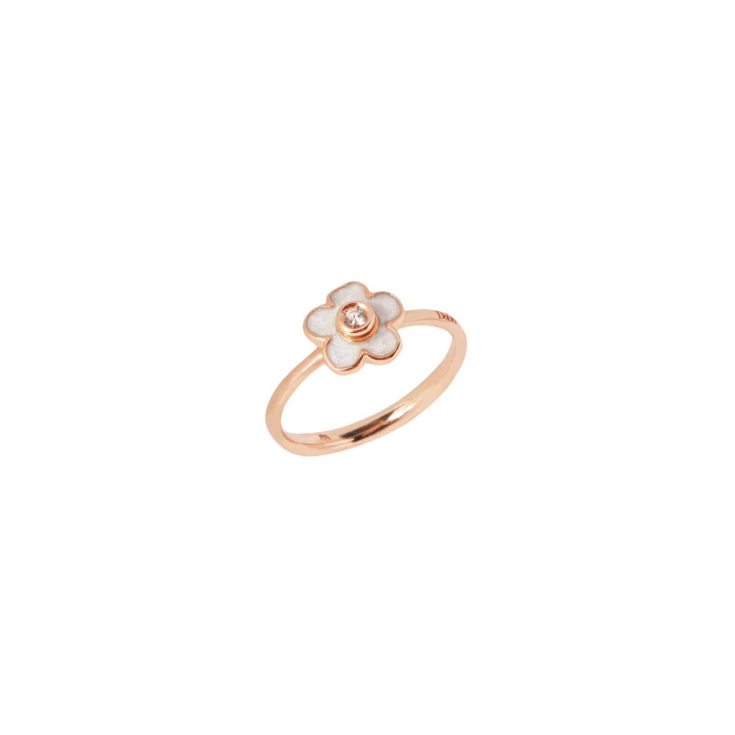 Anello Dodo Fiore Bianco e Diamante