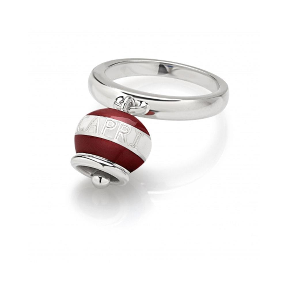Chantecler Anello campanella micro DOLCE VITA Capriness in argento e smalto bianco e rosso - TUZZA PREZIOSI