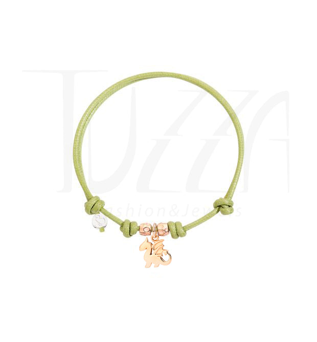 Bracciale Dodo Cordino Verde con Drago