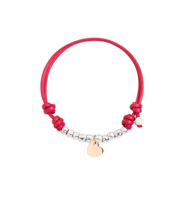 Bracciale Dodo Cordino Rosso con Cuore