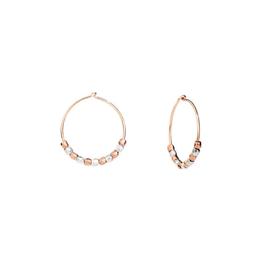 Dodo Orecchini Mini Granelli Argento e Oro Rosa