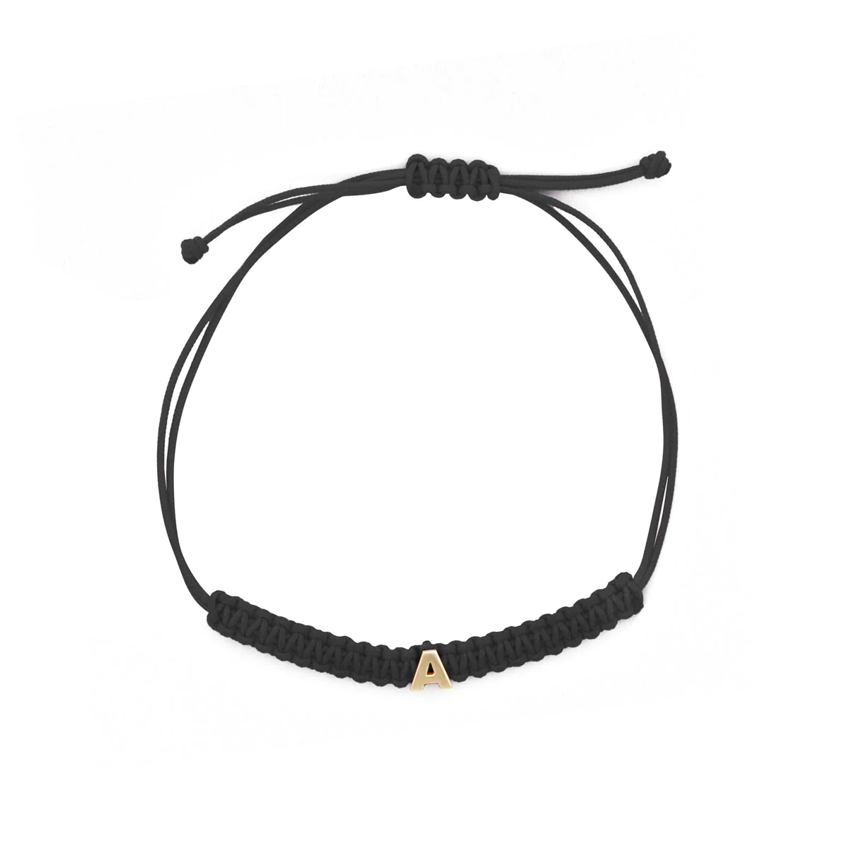 Bracciale Rue des Mille Golden Mate Tessuto Nero Lettera