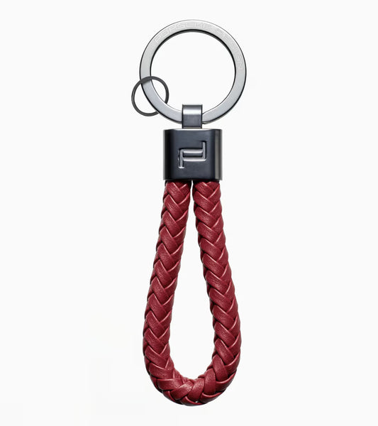 Porsche Design Portachiavi Pelle Intrecciata Rosso Carminio