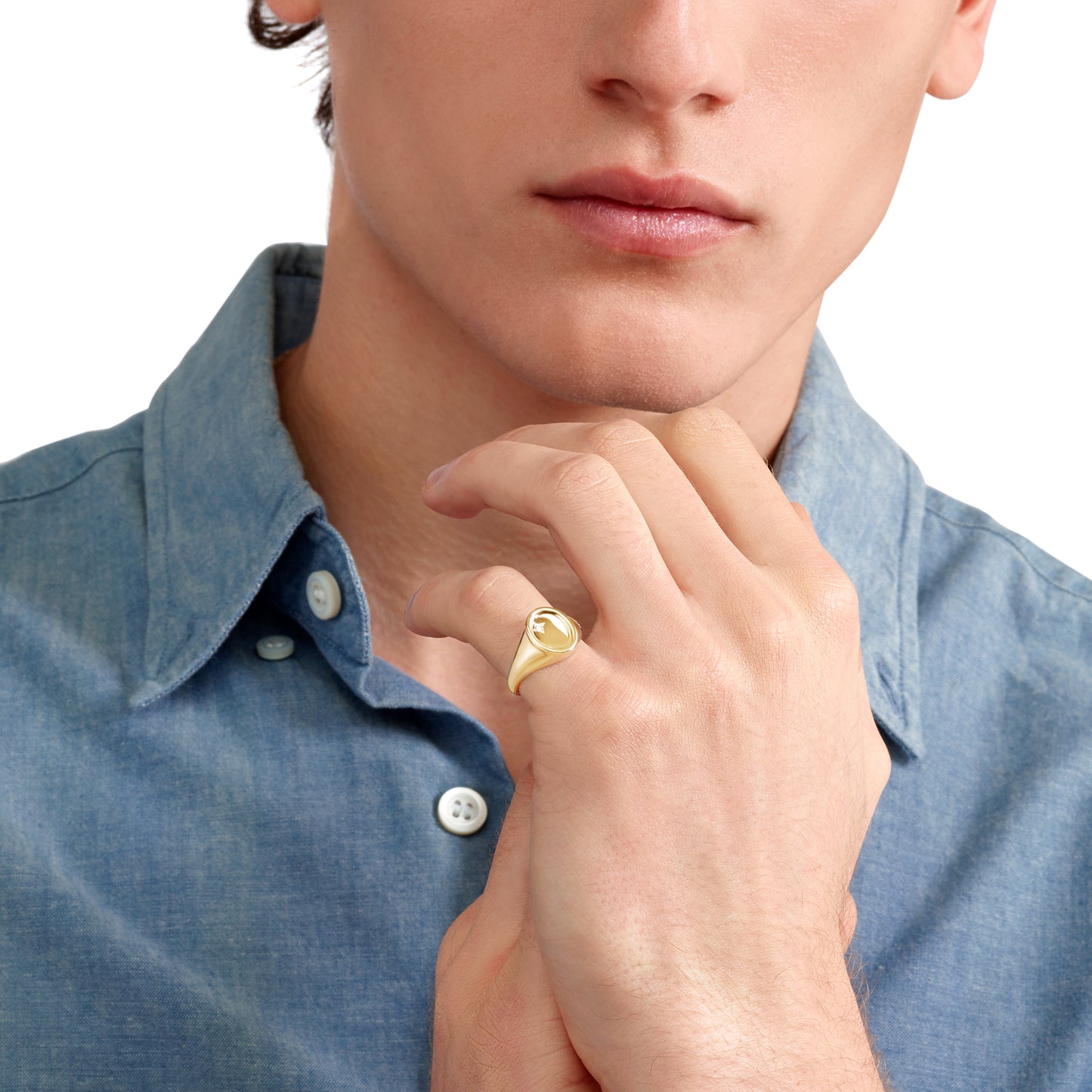 Anello Dodo Sigillo Oro Giallo e Diamante Bianco