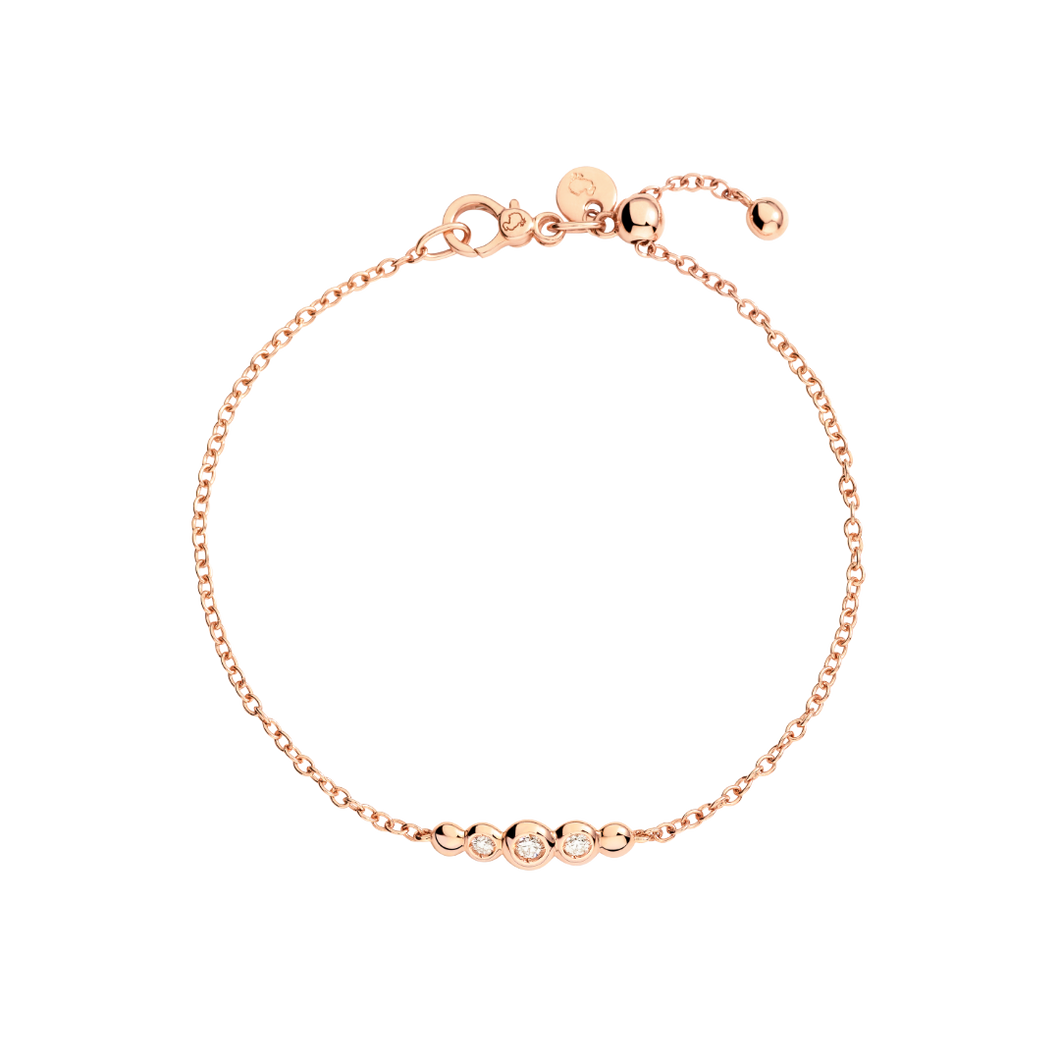 Bracciale Dodo Bollicine Oro Rosa e Diamanti Bianchi