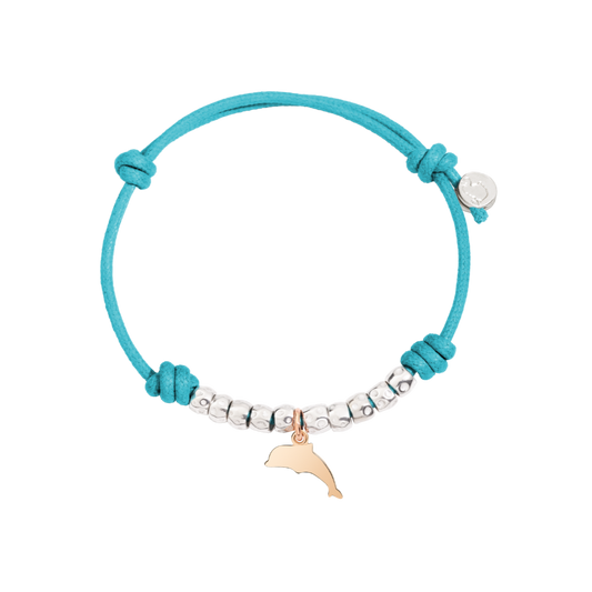 Bracciale Dodo Cordino Turchese con Delfino