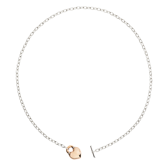 Collana Dodo Cuore Bold Oro Rosa e Argento