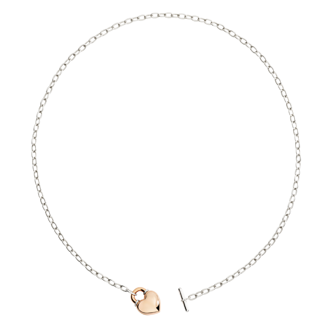 Collana Dodo Cuore Bold Oro Rosa e Argento