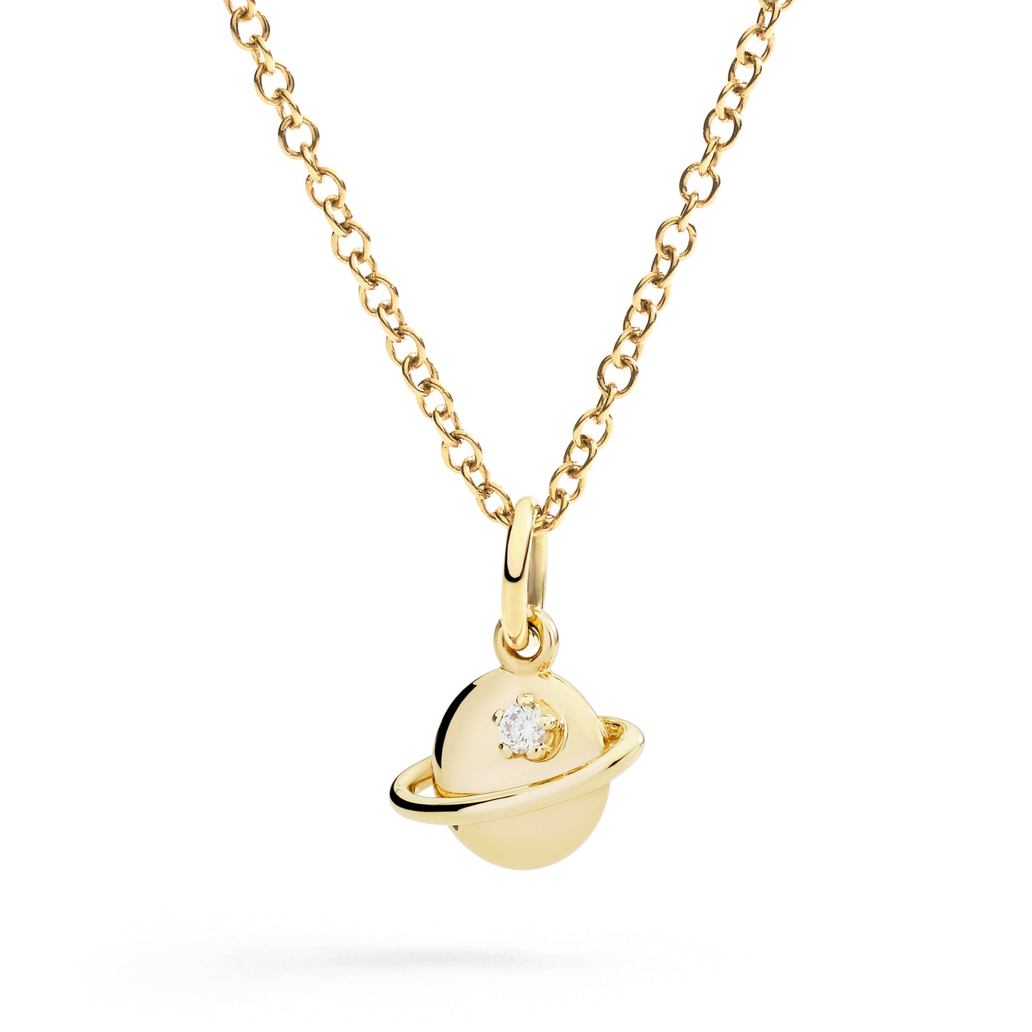 Ciondolo Dodo Pianeta Oro Giallo e Diamante Bianco
