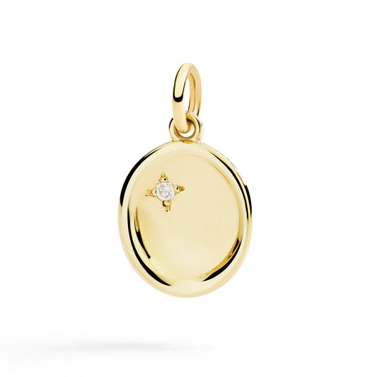 Ciondolo Dodo Sigillo Oro Giallo e Diamante Bianco