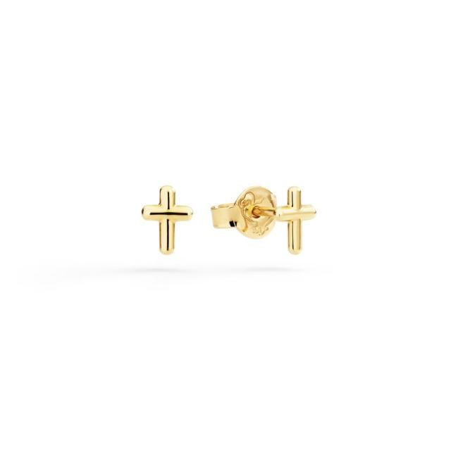 Orecchini DoDo Mini Stud Croce in Oro Giallo