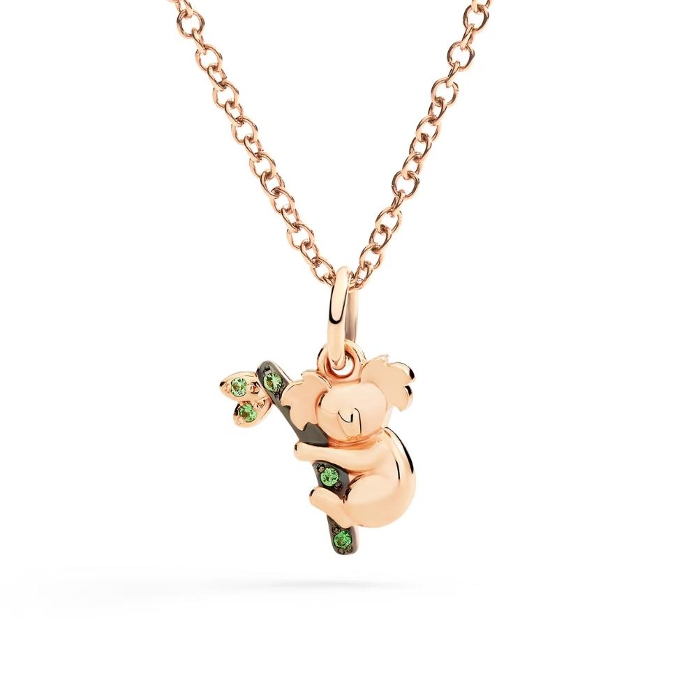 Ciondolo DoDo Koala Oro Rosa 9kt & Tsavoriti