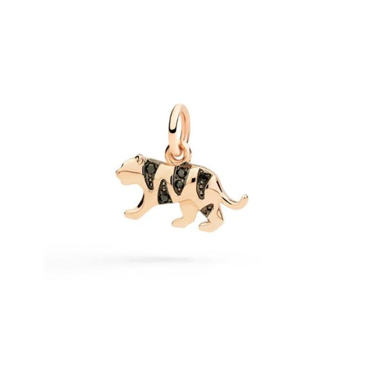 Ciondolo DoDo Tigre Oro Rosa 9kt e Diamanti Neri