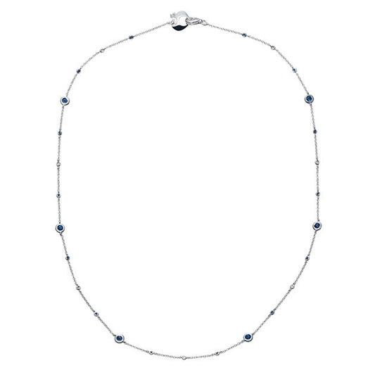 Chantecler Collana Girocollo Oro Bianco e Zaffiri Blu