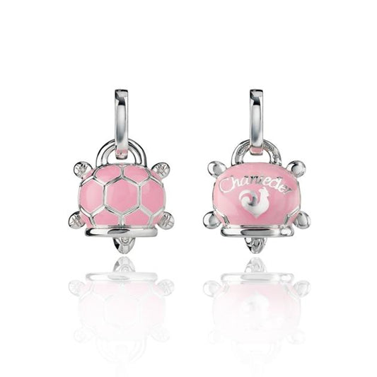 Chantecler Ciondolo tartaruga piccolo in argento, smalto rosa e diamante bianco - TUZZA PREZIOSI