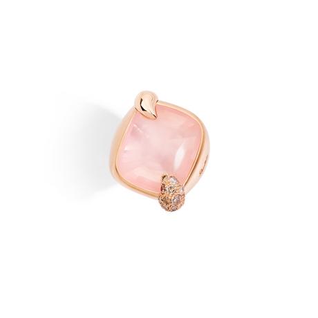 Anello Pomellato Ritratto Quarzo Rosa e Diamanti brown - TUZZA PREZIOSI