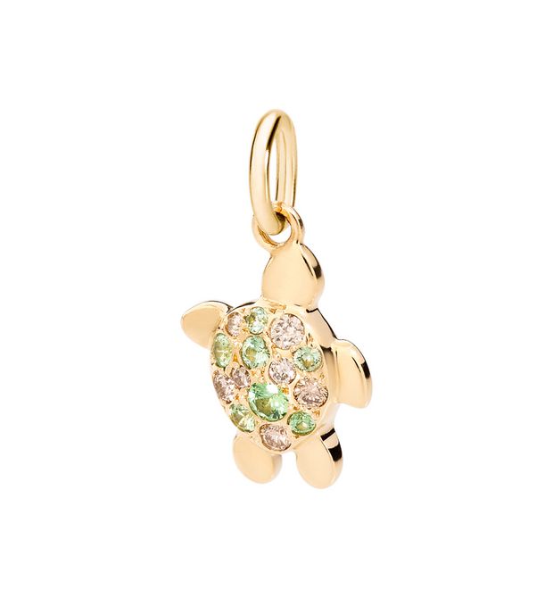 Ciondolo Dodo Tartaruga con Diamanti Brown e Tsavirite