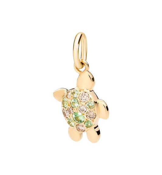 Ciondolo Dodo Tartaruga con Diamanti Brown e Tsavirite