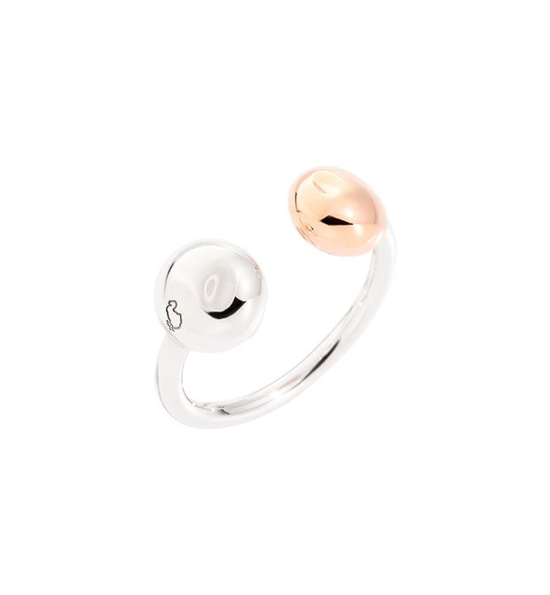 Anello Dodo Pepita Argento e Oro Rosa