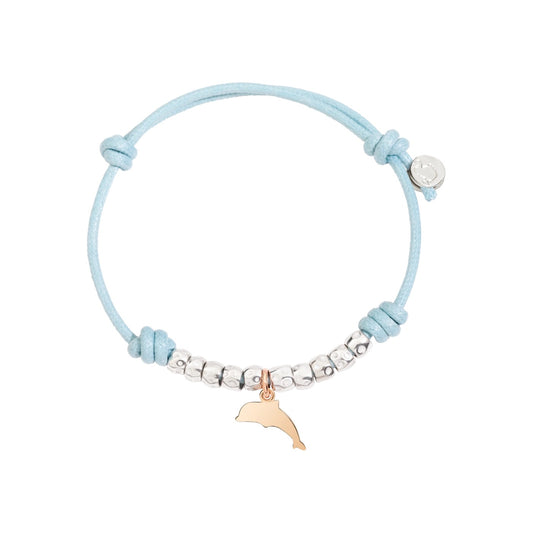 Bracciale Dodo Cordino Azzurro con Delfino