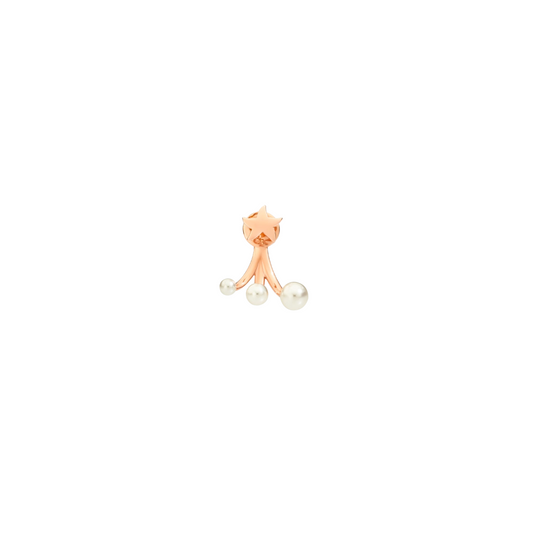 Dodo Orecchino DX Stellina con 3 Perle di Cristallo