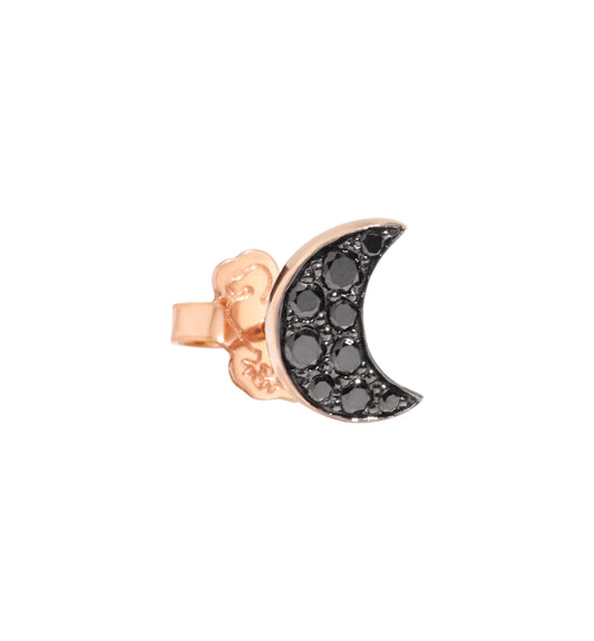 Dodo Orecchino Luna oro rosa e diamanti black